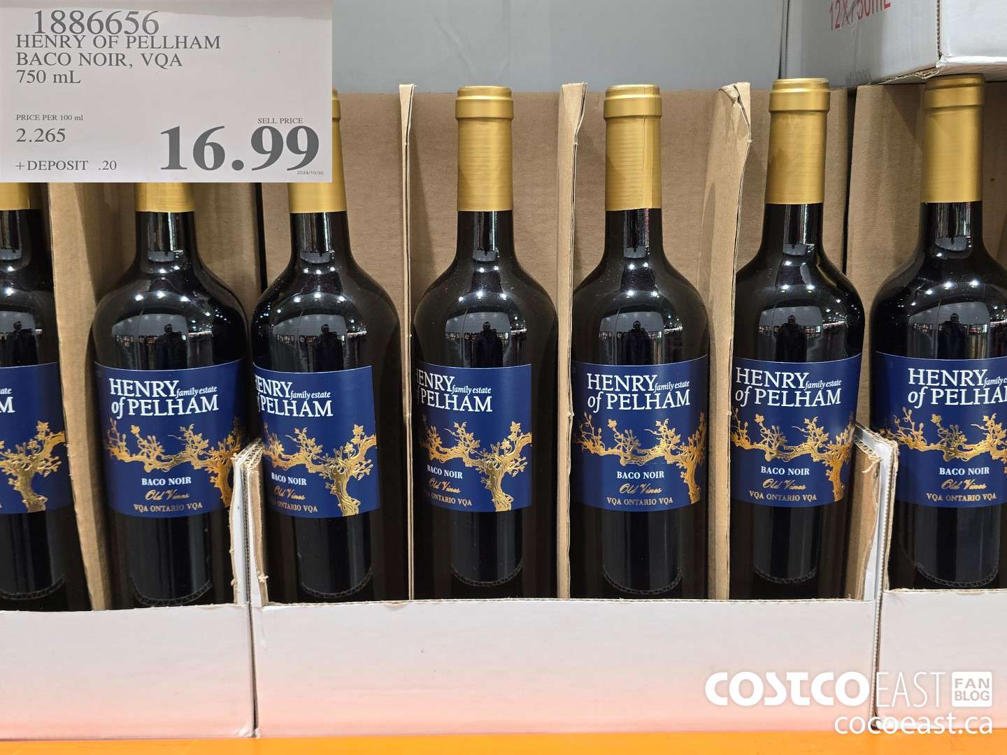 1886656 HENRY OF PELLHAM BACO NOIR, VQR 750 ML $16.99