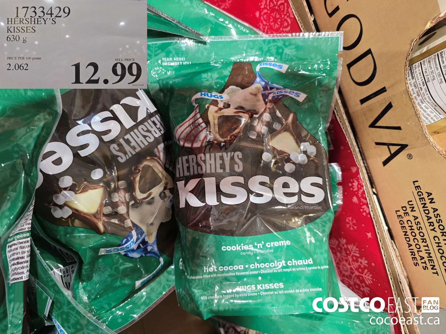 1733429 HERSHEY'S KISSES 630 g $12.99