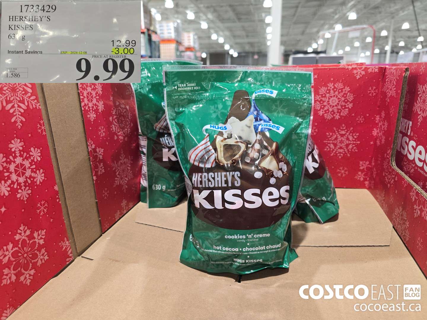 1733429 HERSHEY'S KISSES 630 g ($3.00 INSTANT SAVINGS EXPIRES ON 2024-12-08) $9.99