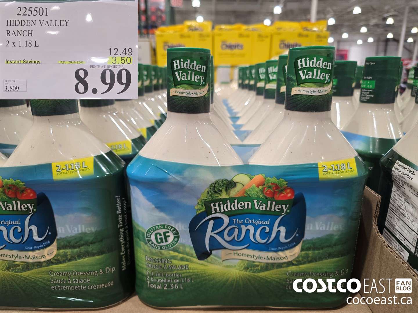225501 HIDDEN VALLEY RANCH 2 X 1.18 L ($3.50 INSTANT SAVINGS EXPIRES ON 2024-12-01) $8.99