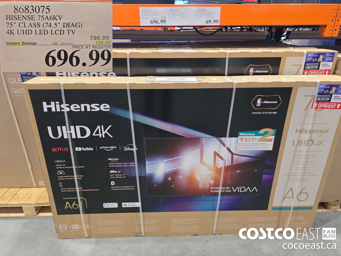 8683075 HISENSE 75A6KV 75