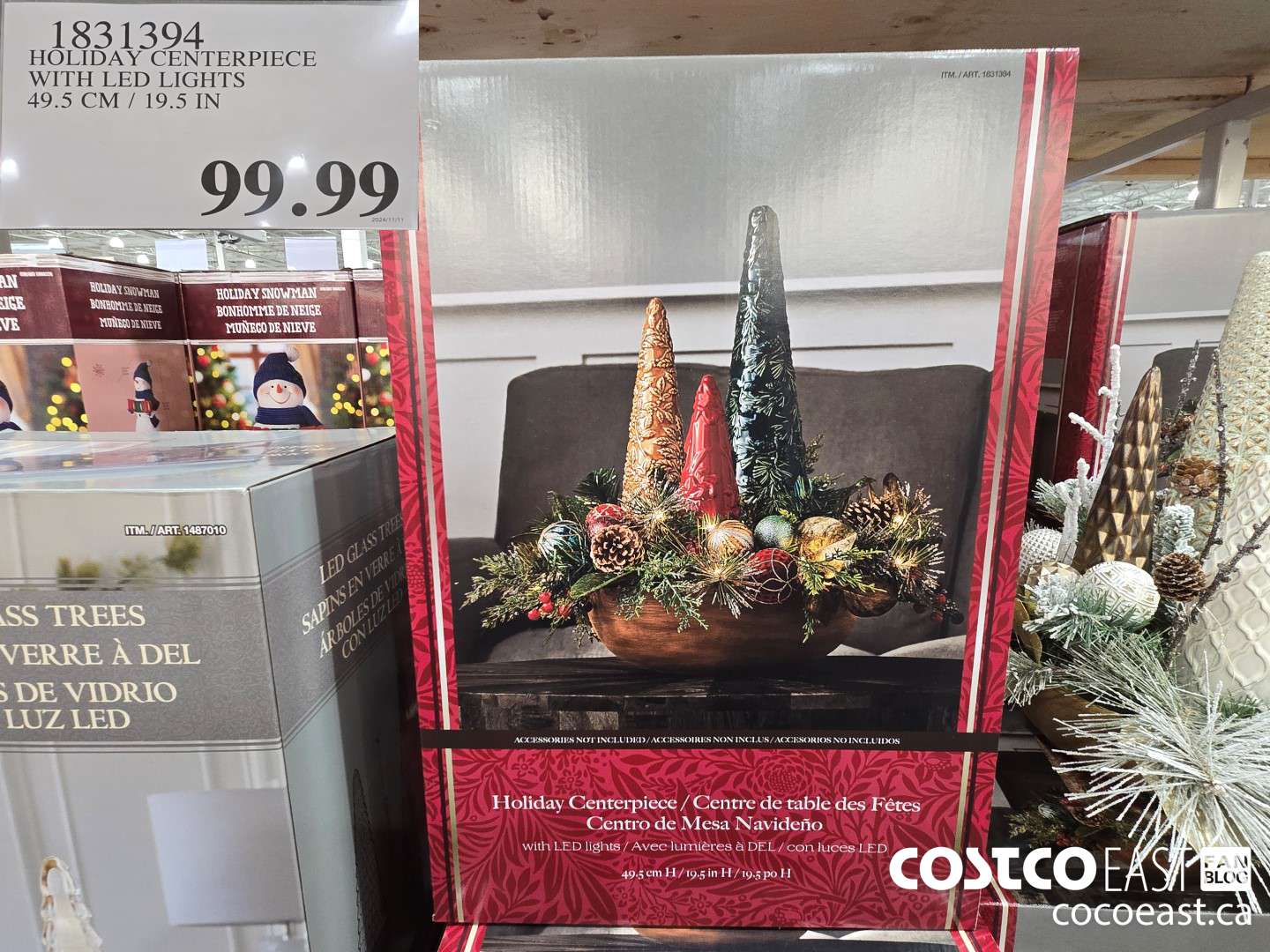 1831394 HOLIDAY CENTERPIECE WITH LED LIGHTS 49.5 CM / 19.5 IN $99.99