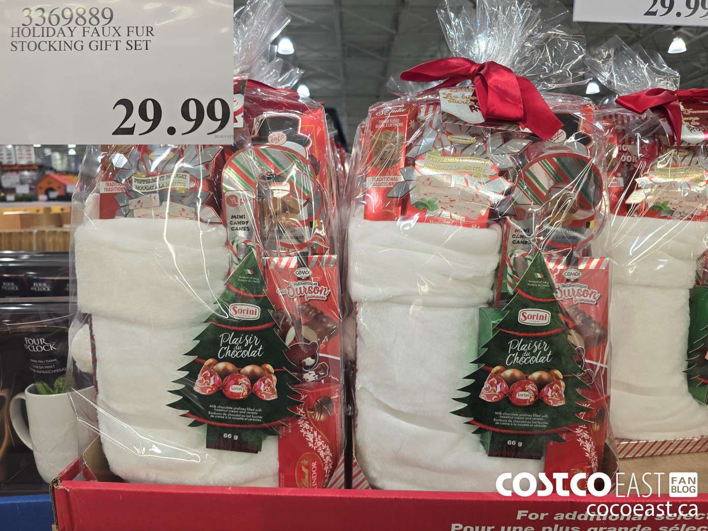 3369889 HOLIDAY FAUX FUR STOCKING GIFT SET $29.99