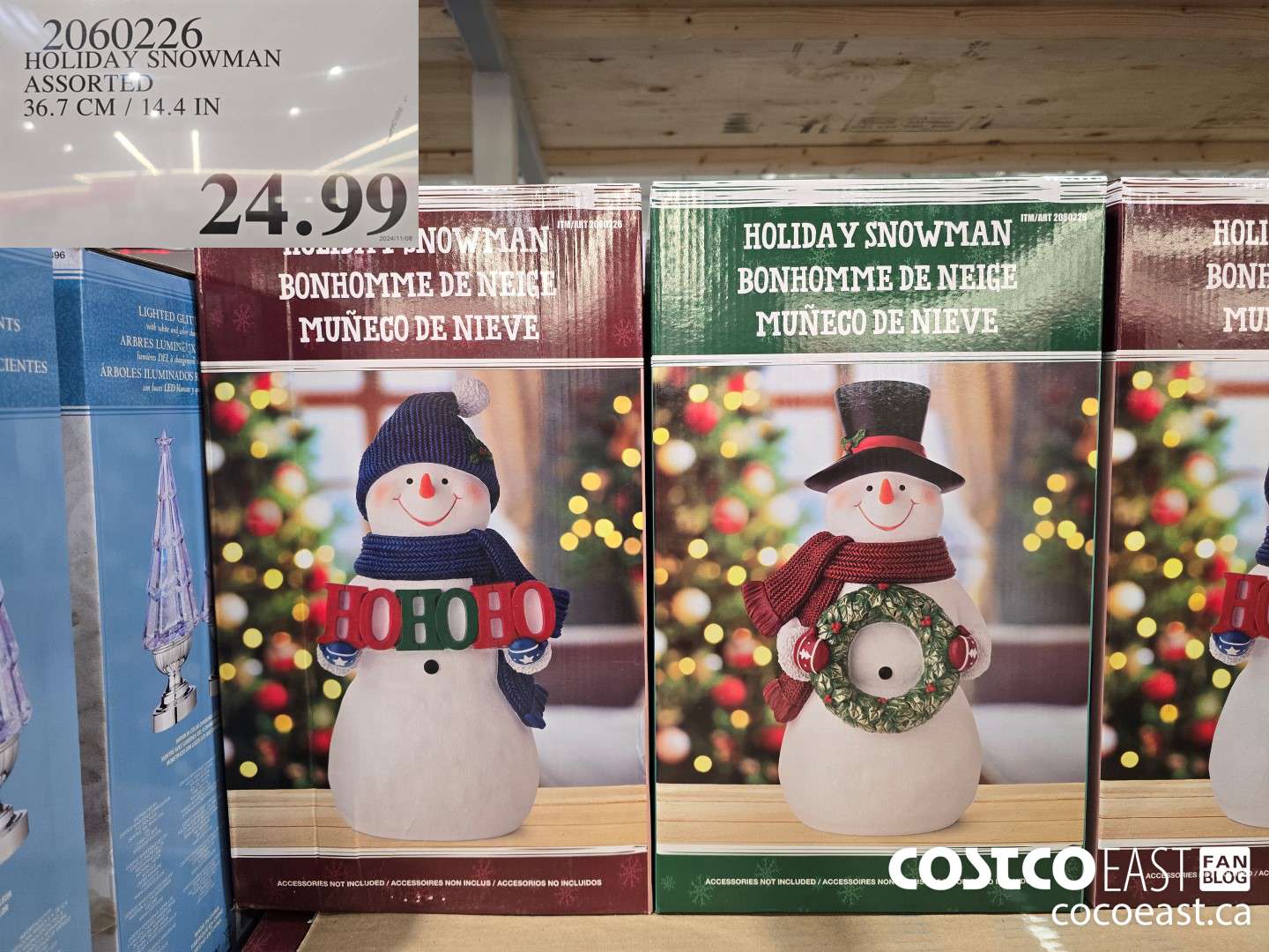 2060226 HOLIDAY SNOWMAN ASSORTED 36.7 CM / 14.4 IN $24.99