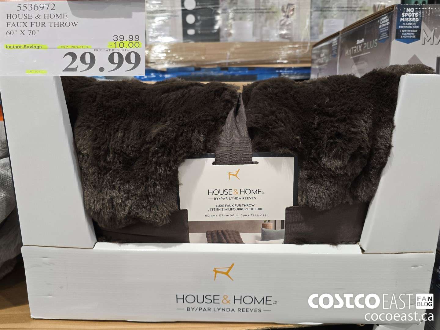 5536972 HOUSE & HOME FAUX FUR THROW 60