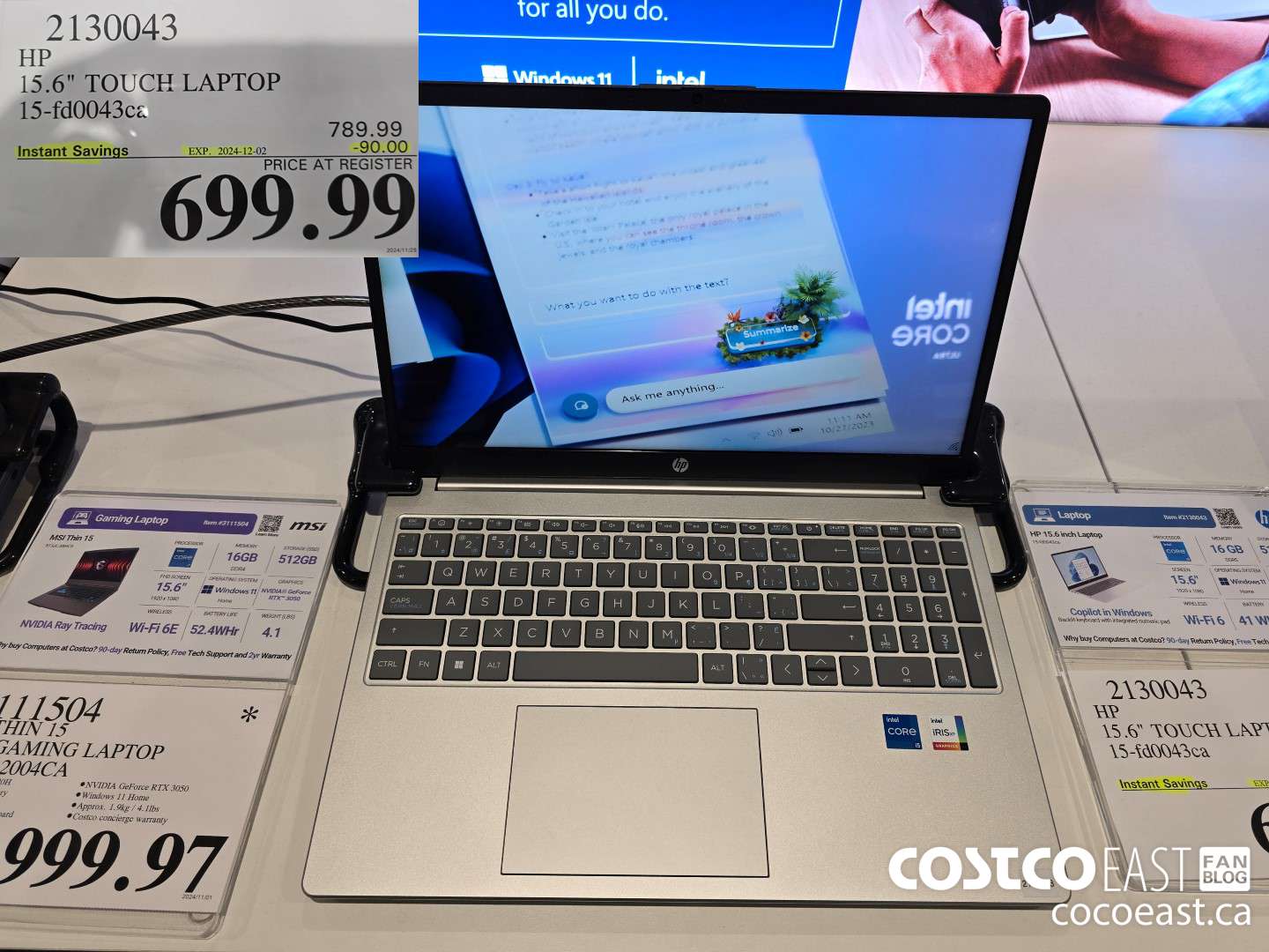 2130043 HP 15.6 TOUCH LAPTOP 15-fd0043ca ($90.00 INSTANT SAVINGS EXPIRES ON 2024-12-02) $699.99