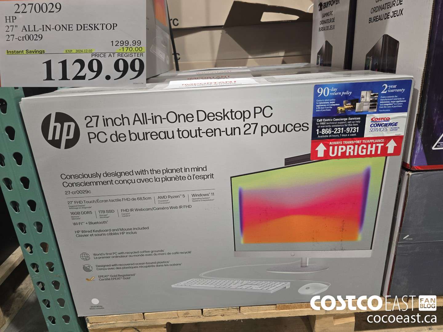 2270029 HP ALL-IN-ONE DESKTOP 27-cr0029 ($170.00 INSTANT SAVINGS EXPIRES ON 2024-12-02) $1129.99