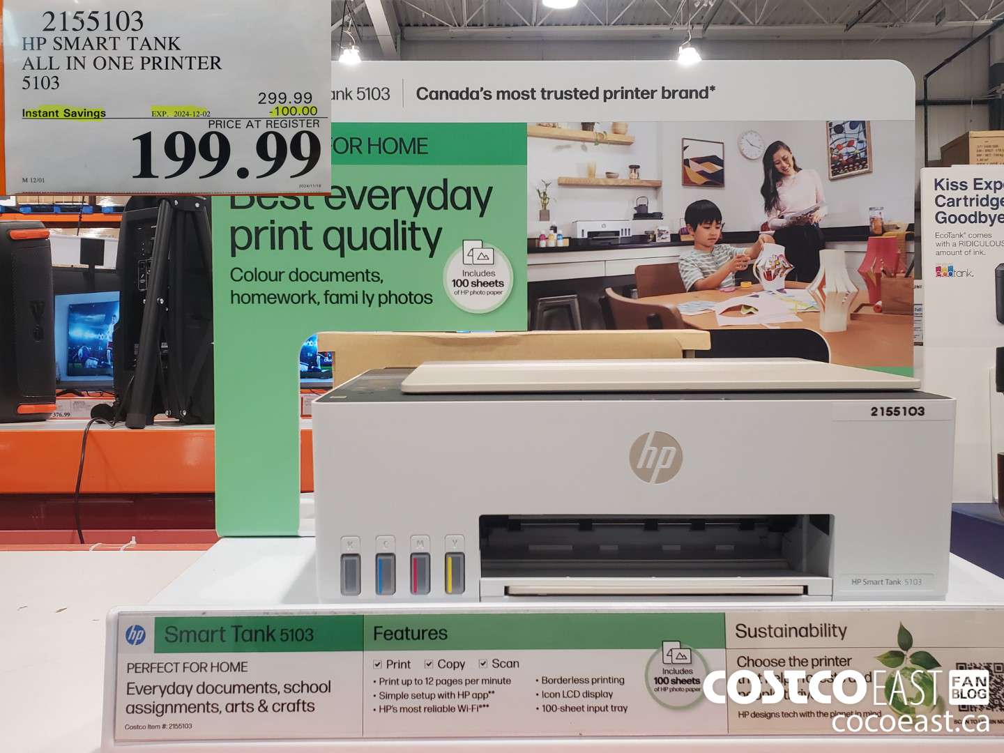 2455103 HP SMART TANK ALL IN ONE PRINTER $100 OFF (EXPIRES ON 2024-12-02) $199.99