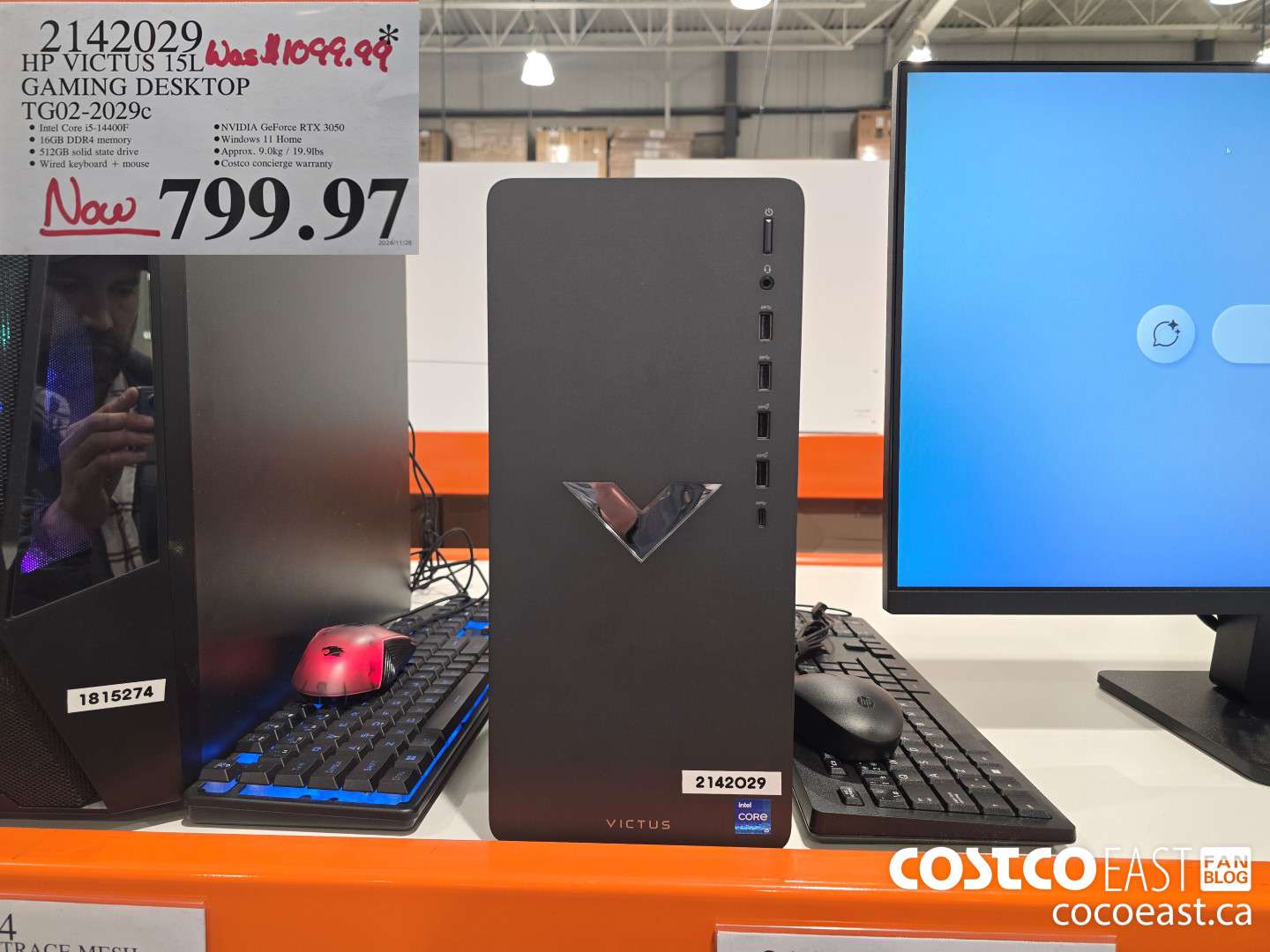 2142029 HP VICTUS 15L GAMING DESKTOP TG02-2029c $799.97