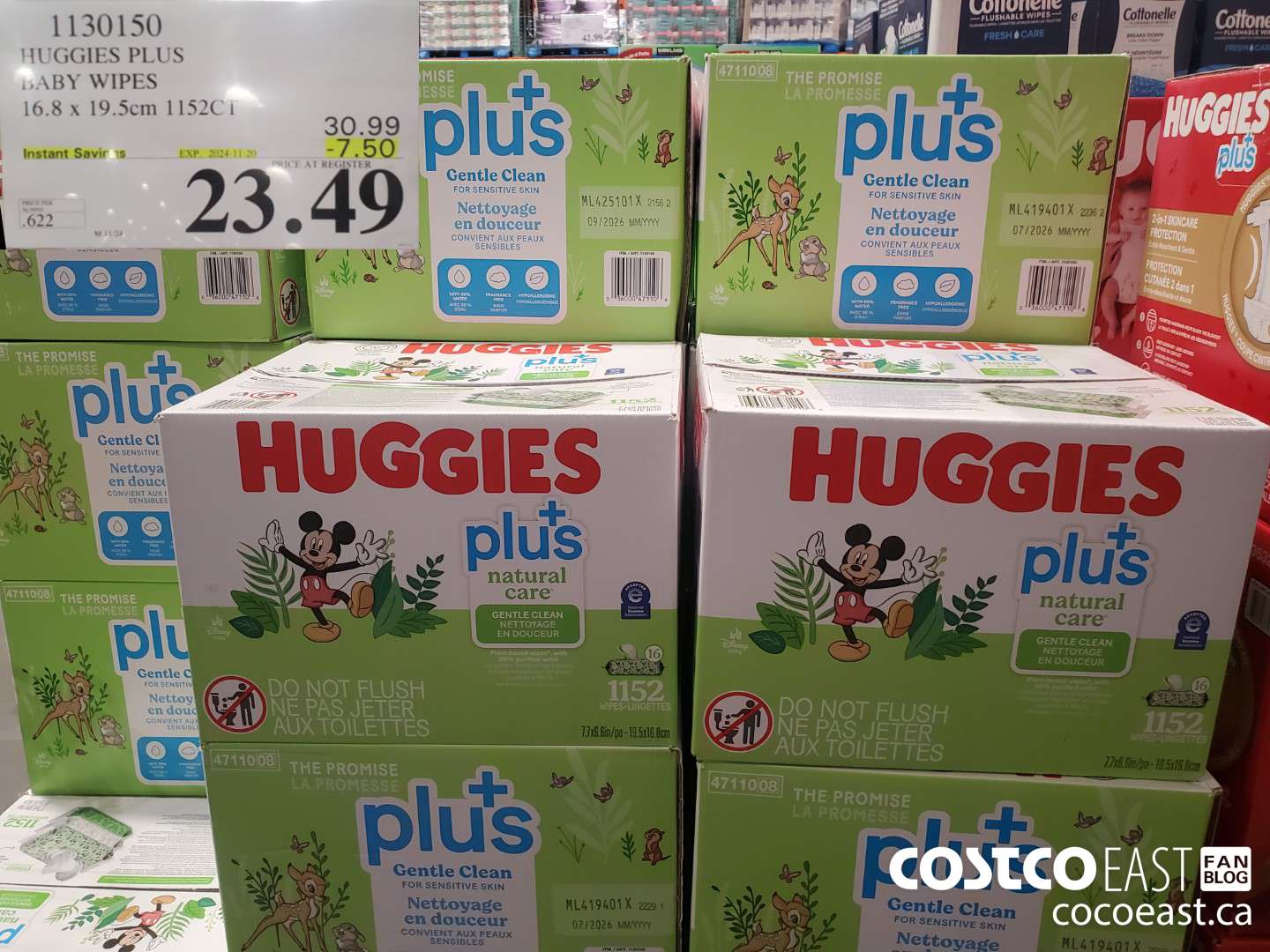 1130150 HUGGIES PLUS BABY WIPES 16.8 X 19.5 CM 1152 CT ($7.50 INSTANT SAVINGS EXPIRES ON 2024-11-20) $23.49