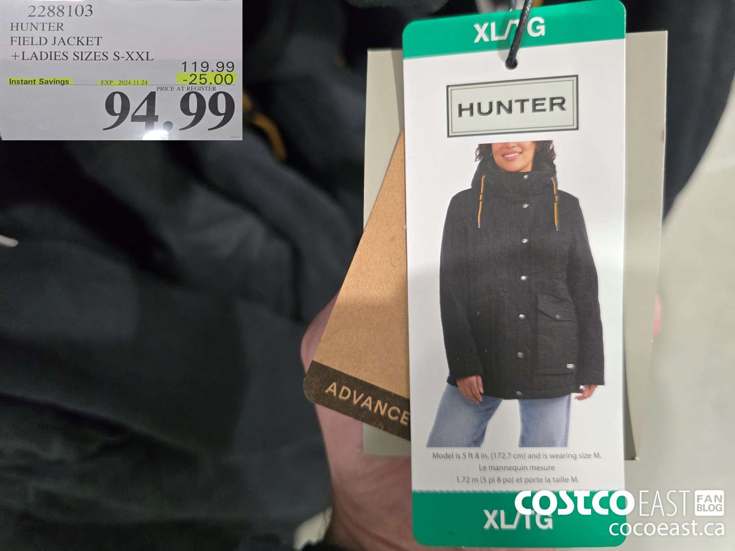 2288103 HUNTER FIELD JACKET +LADIES SIZES S-XXL ($25.00 INSTANT SAVINGS EXPIRES ON 2024-11-24) $94.99