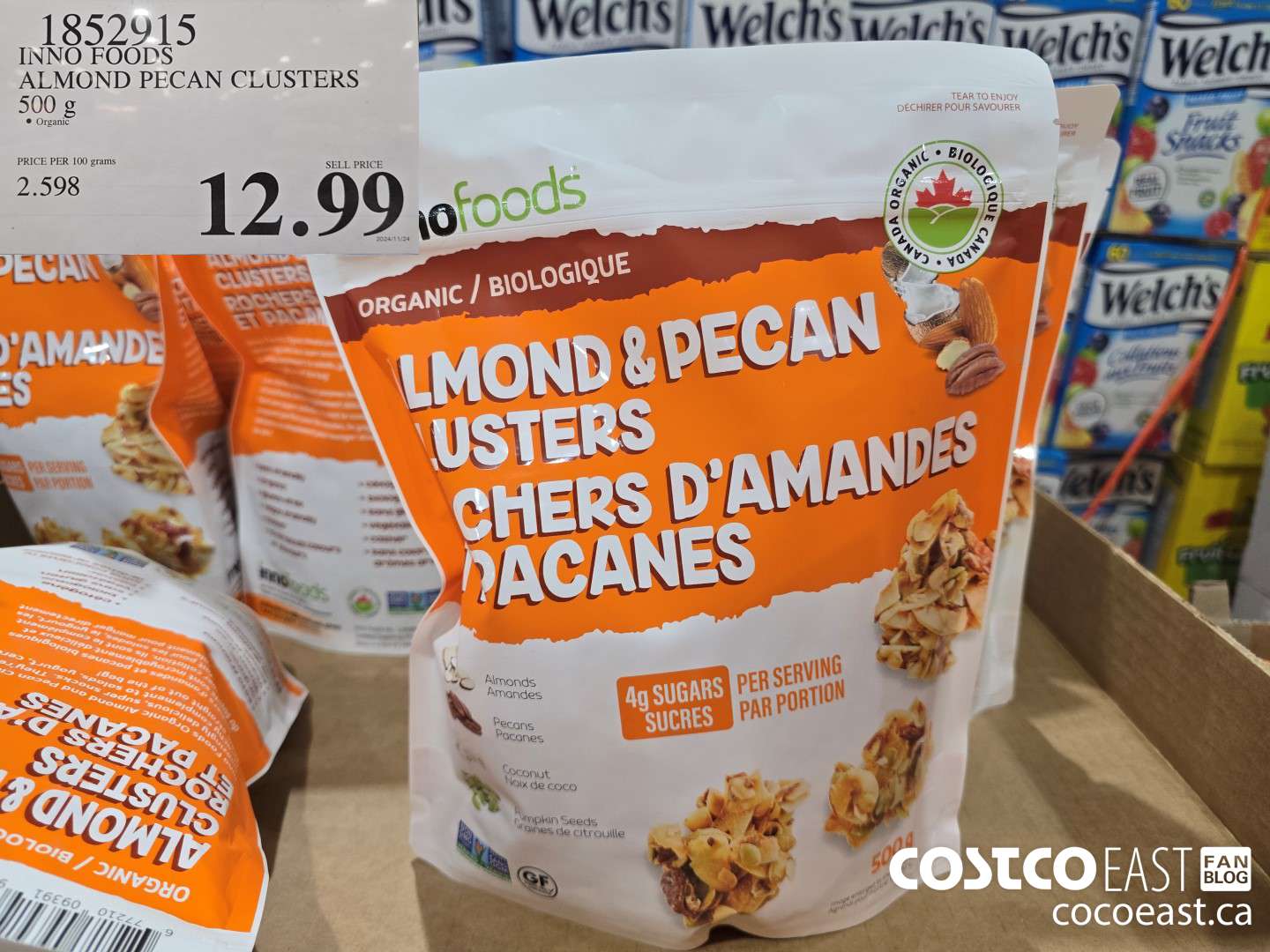 1852915 INNO FOODS ALMOND PECAN CLUSTERS 500 g $12.99