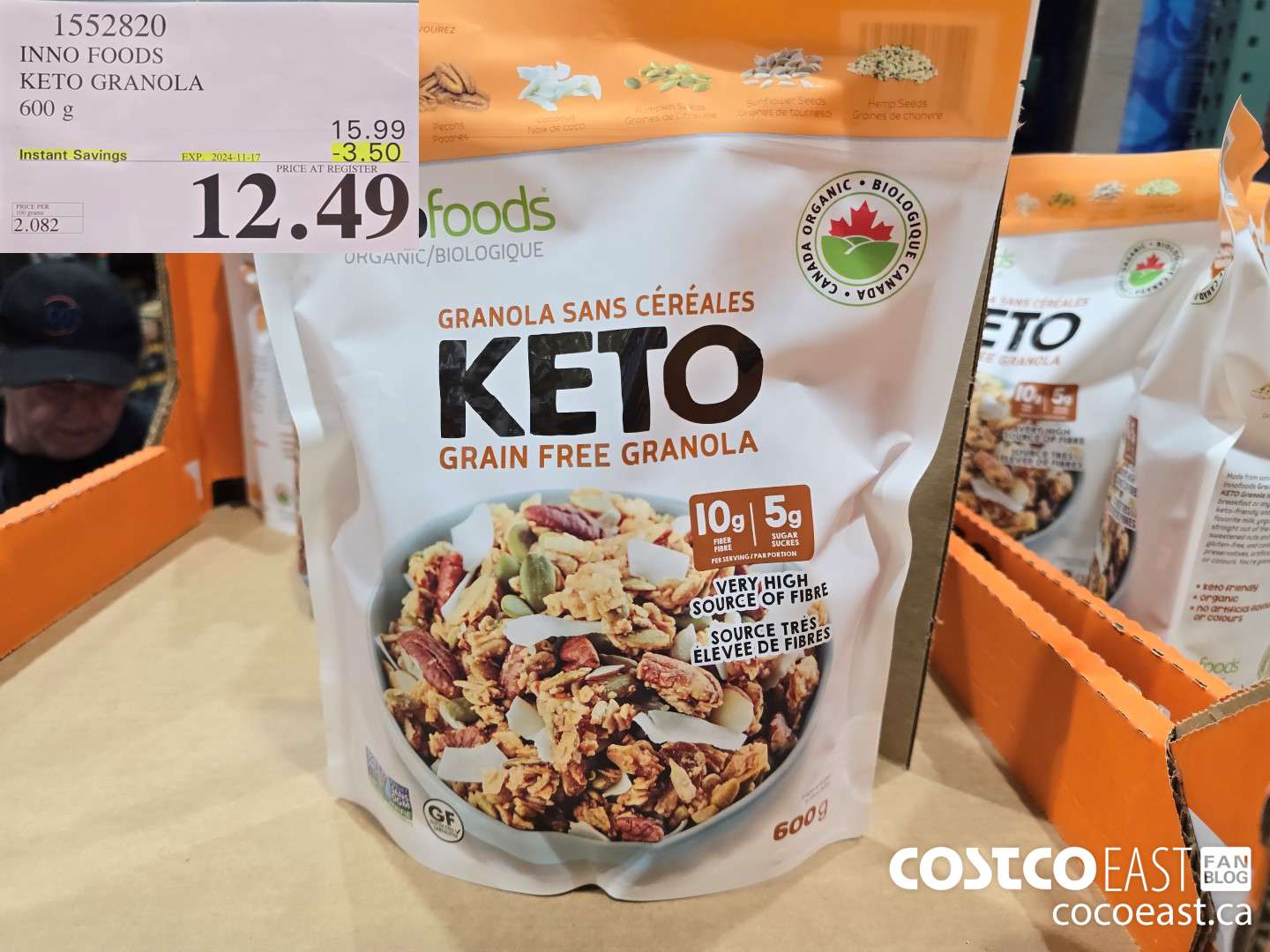 1552820 INNO FOODS KETO GRANOLA 600 G ($3.50 INSTANT SAVINGS EXPIRES ON 2024-11-17) $12.49