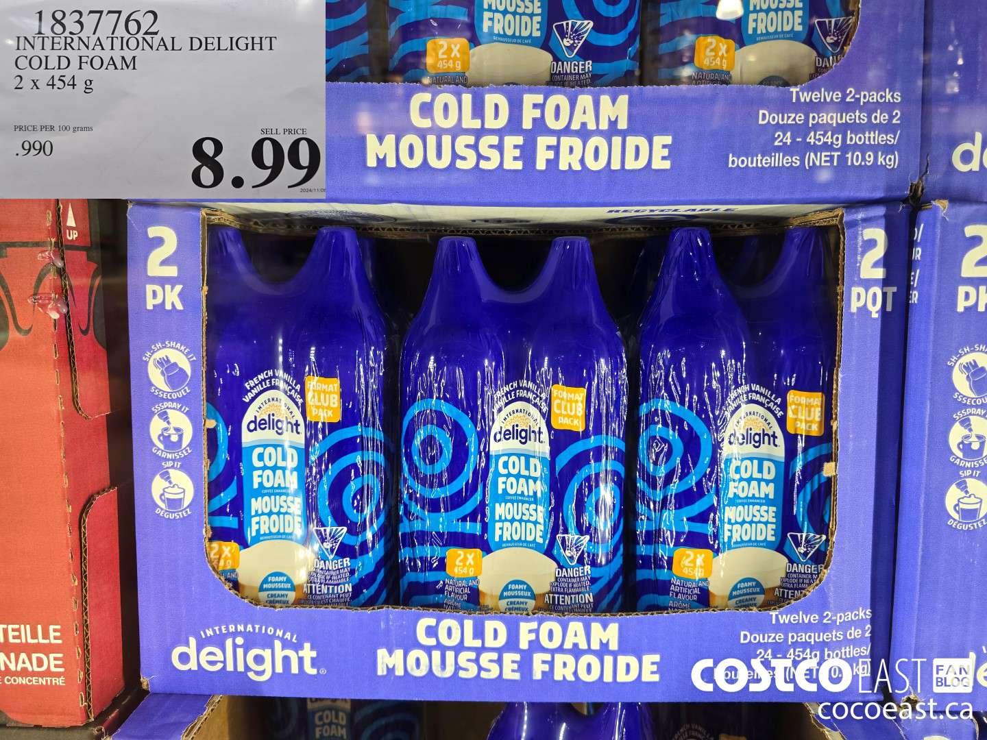 1837762 INTERNATIONAL DELIGHT COLD FOAM 2 x 454 g $8.99