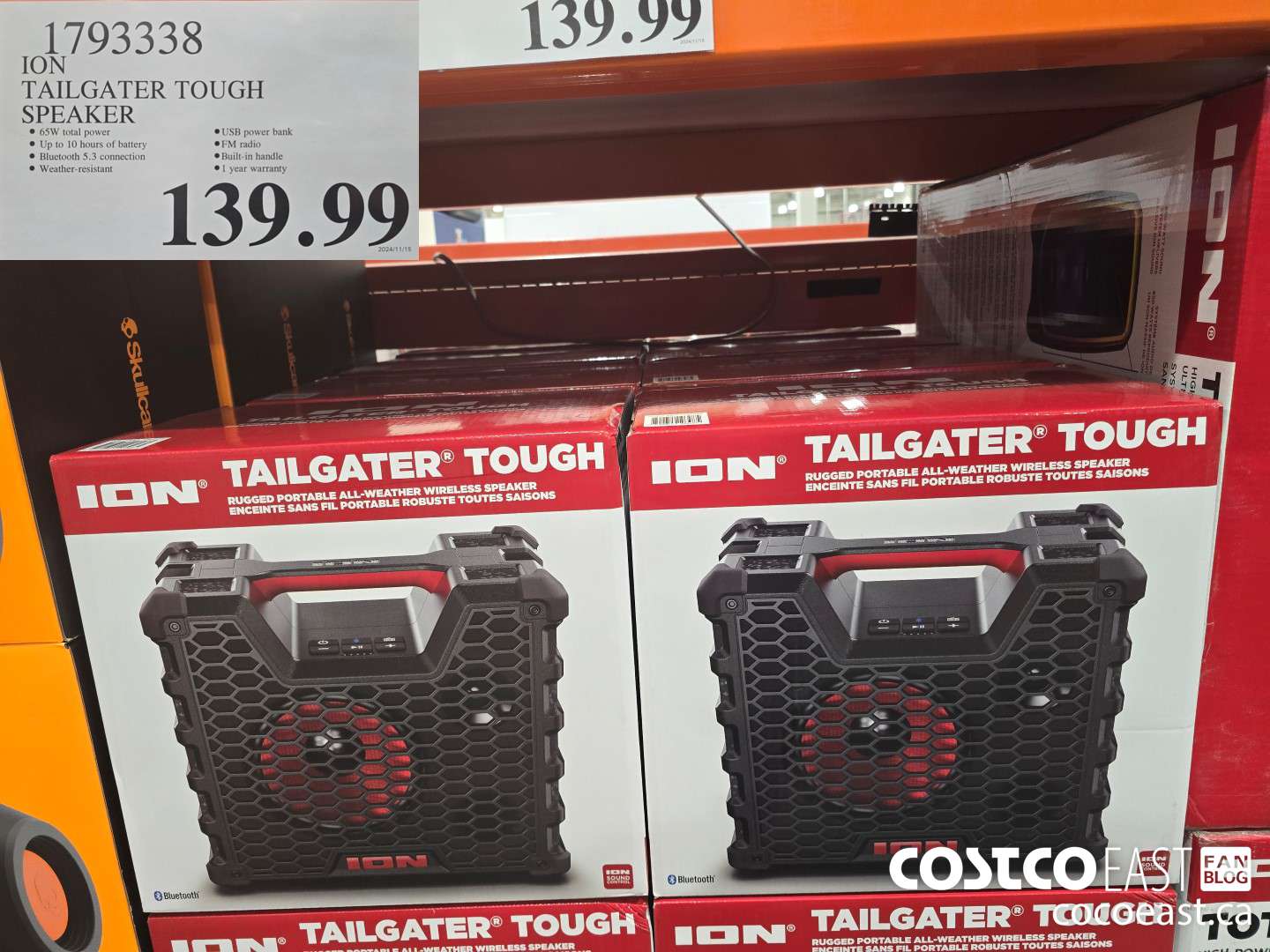 1793338 ION TAILGATER TOUGH SPEAKER $139.99