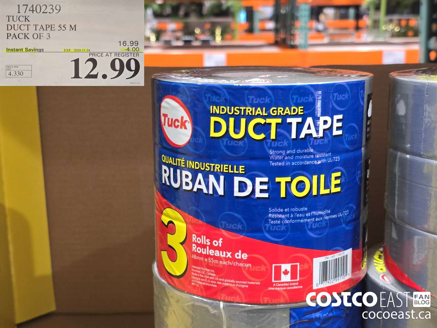 1740239 IPG DUCT TAPE 55M PACK OF 3 ($4.00 INSTANT SAVINGS EXPIRES ON 2024-11-24) $12.99