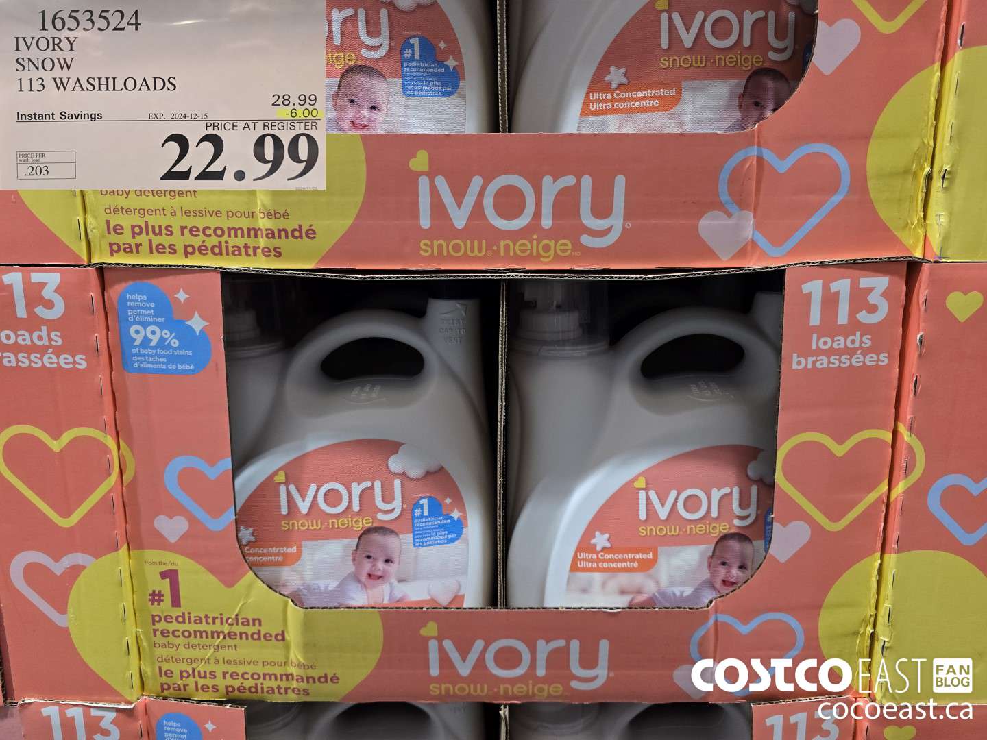 1653524 IVORY SNOW 113 washloads ($6.00 INSTANT SAVINGS EXPIRES ON 2024-12-15) $22.99