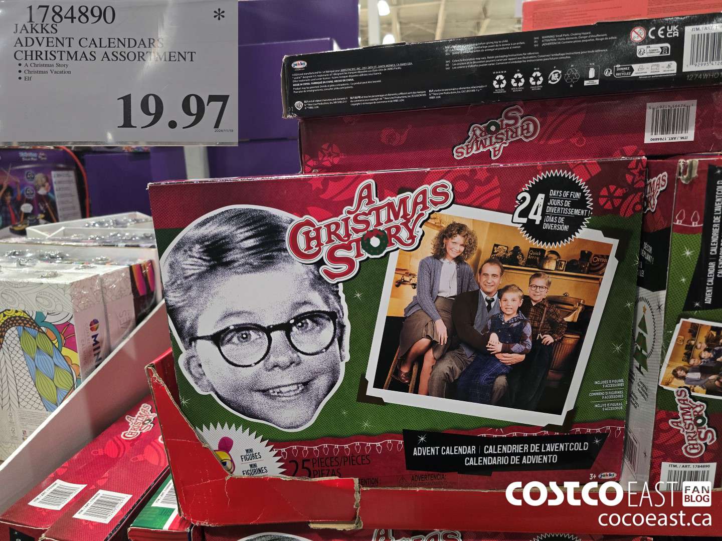 1784890 JAKKS ADVENT CALENDARS CHRISTMAS ASSORTMENT $19.97