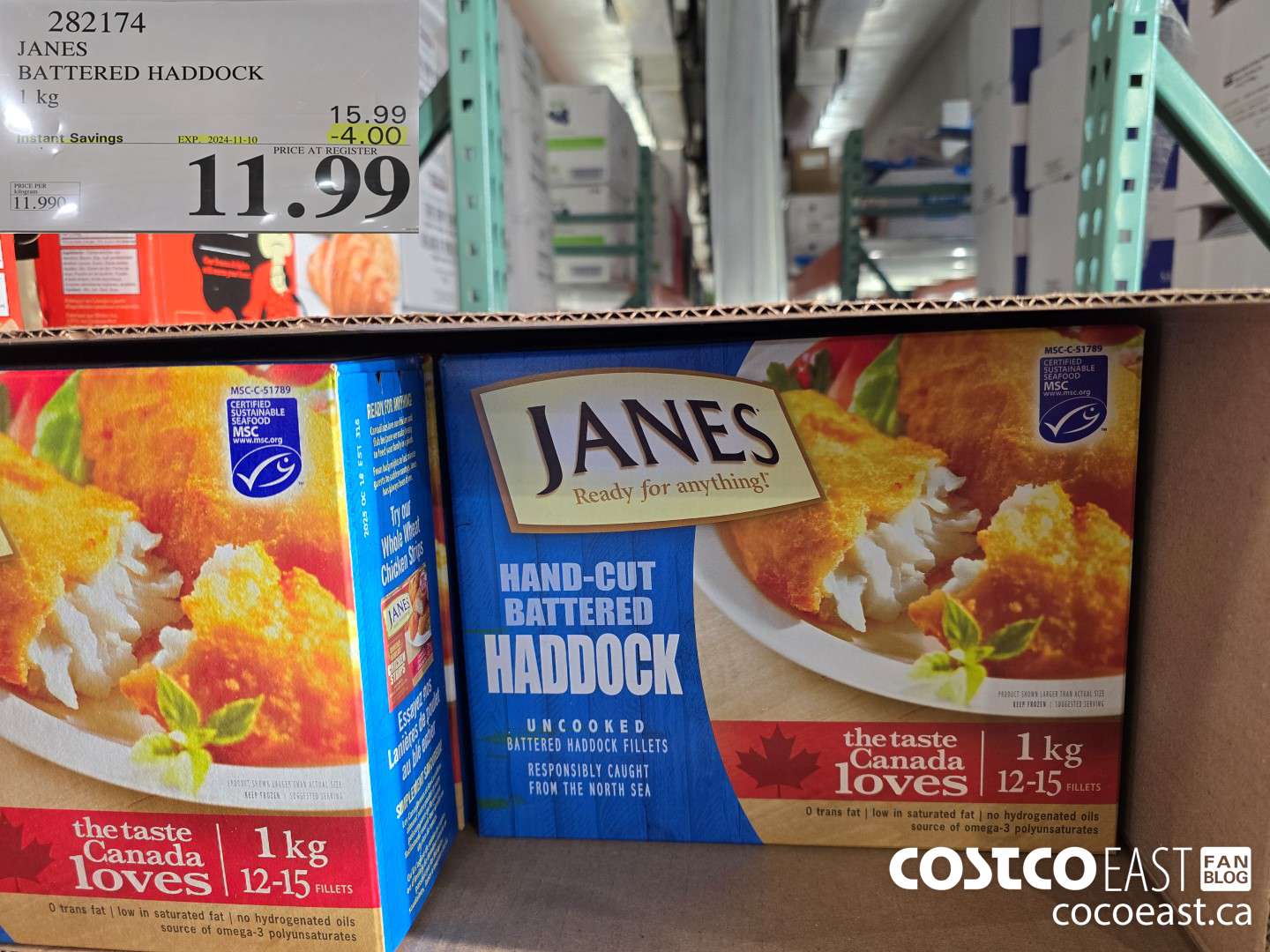 282174 JANES BATTERED HADDOCK 1 KG ($4.00 INSTANT SAVINGS EXPIRES ON 2024-11-10) $11.99