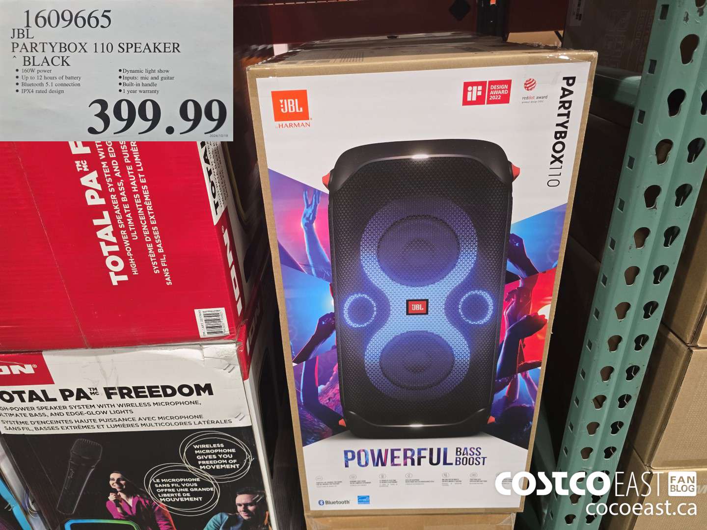 1609665 JBL PARTYBOX 110 SPEAKER BLACK $399.99