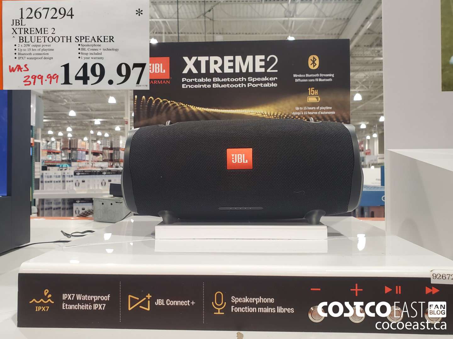1267294 JBL XTREME 2 * BLUETOOTH SPEAKER $149.97