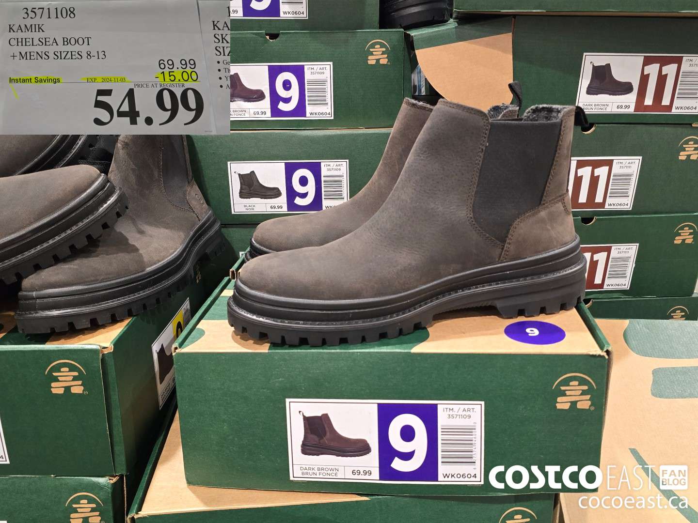 3571108 KAMIK CHELSEA BOOT +MENS SIZES 8-13 ($15.00 INSTANT SAVINGS EXPIRES ON 2024-11-03) $54.99