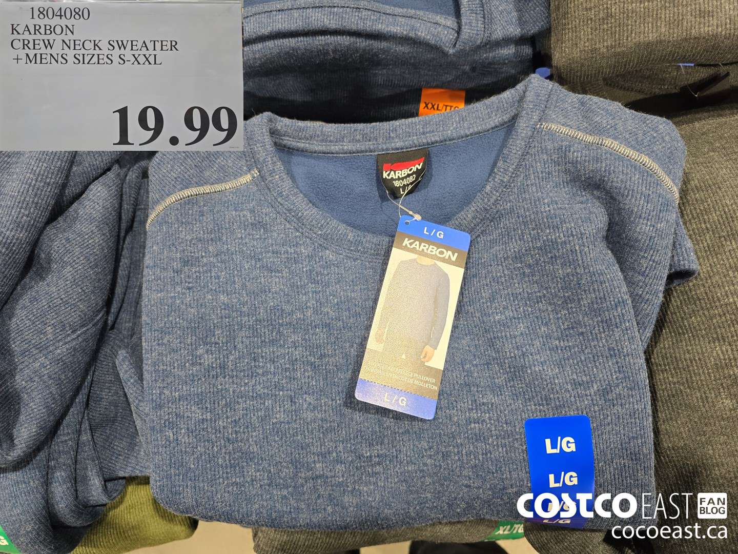 1804080 KARBON CREW NECK SWEATER +MENS SIZES S-XXL $19.99