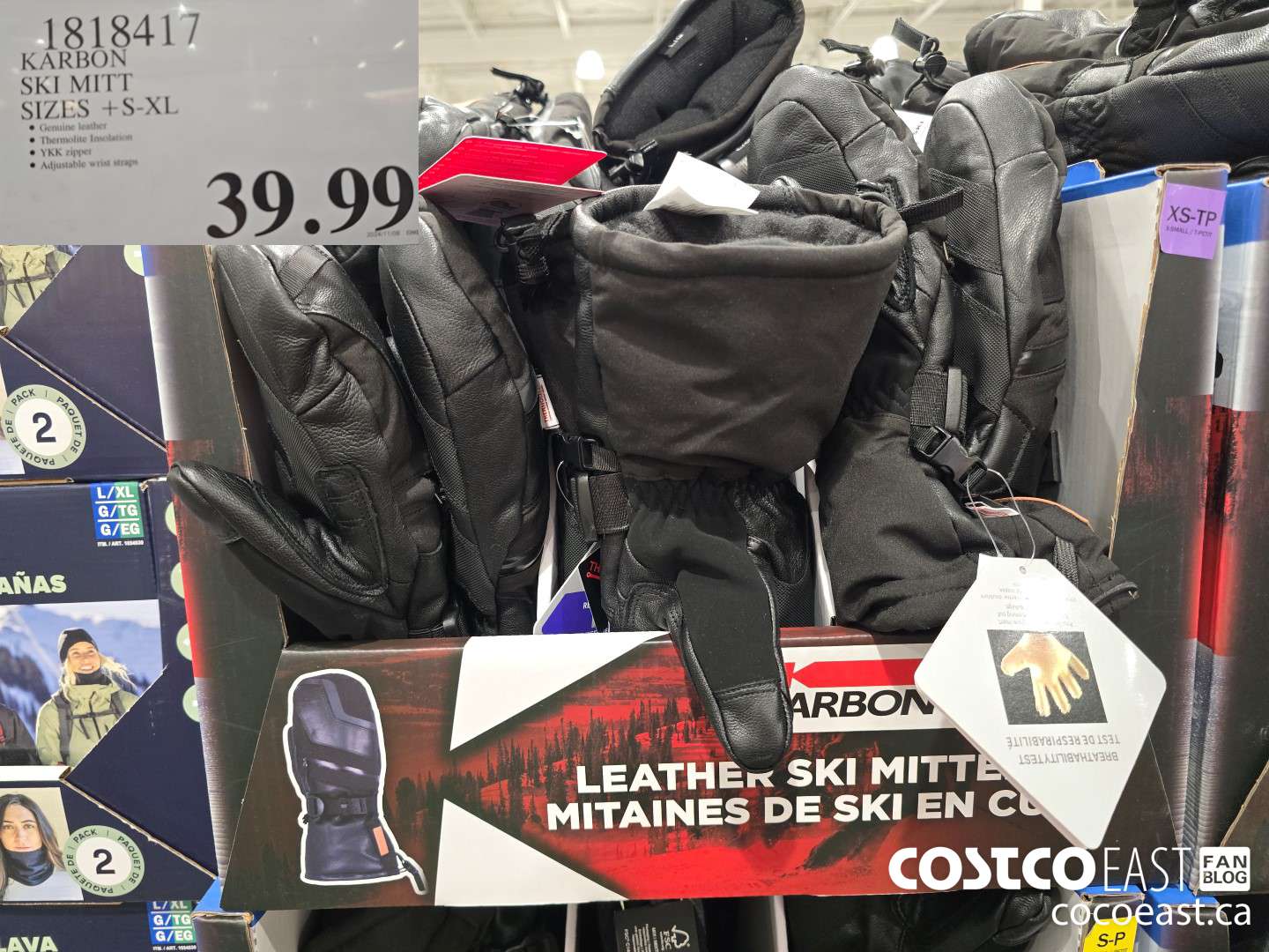 1818417 KARBON SKI MITT SIZES + S-XL $39.99