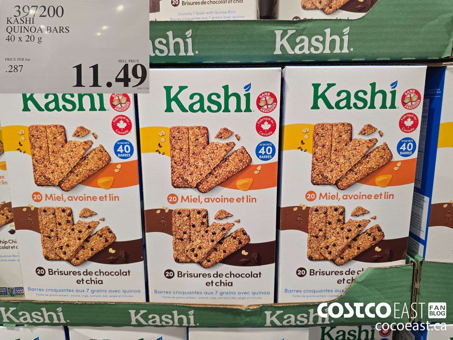 397200 KASHI QUINOA BARS 40 x 20 G $11.49