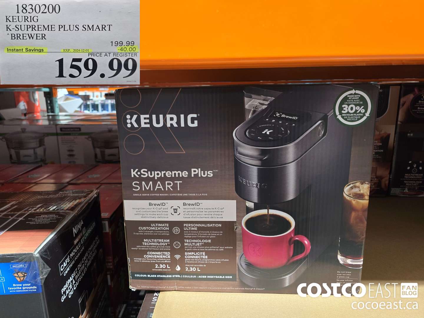 1830200 KEURIG K-SUPREME PLUS SMART BREWER ($40.00 INSTANT SAVINGS EXPIRES ON 2024-12-01) $159.99