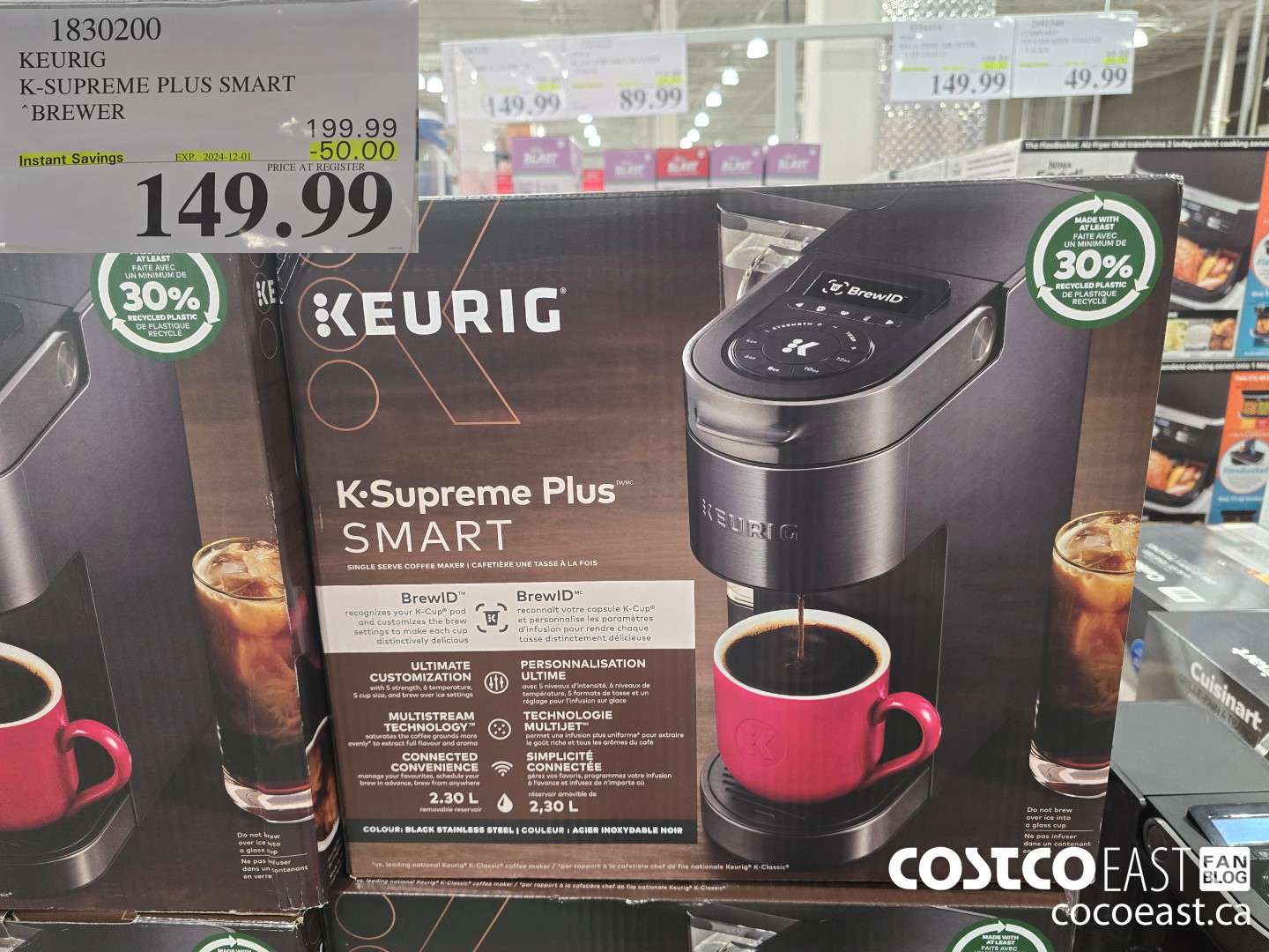 1830200 KEURIG K-SUPREME PLUS SMART BREWER ($50.00 INSTANT SAVINGS EXPIRES ON 2024-12-01) $149.99
