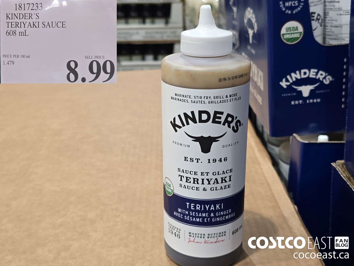 1817233 KINDER'S TERIYAKI SAUCE 608 mL $8.99