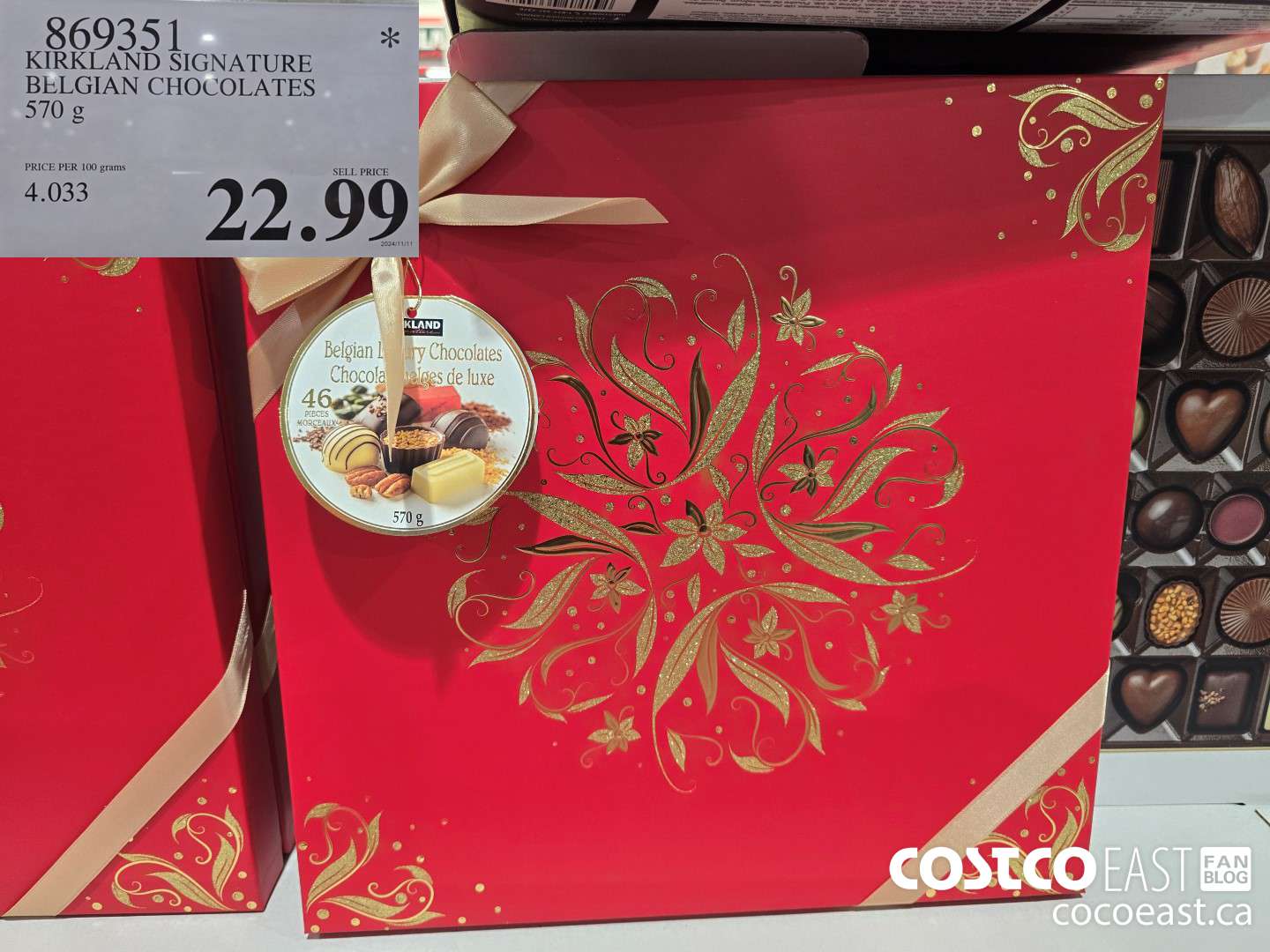 869351 KIRKLAND SIGNATURES BELGIAN CHOCOLATES 570G $22.99