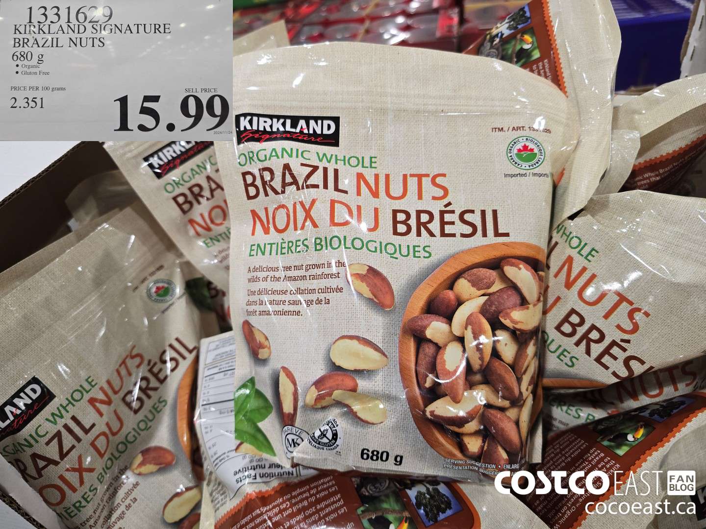 1331629 KIRKLAND SIGNATURE BRAZIL NUTS 680 g $15.99