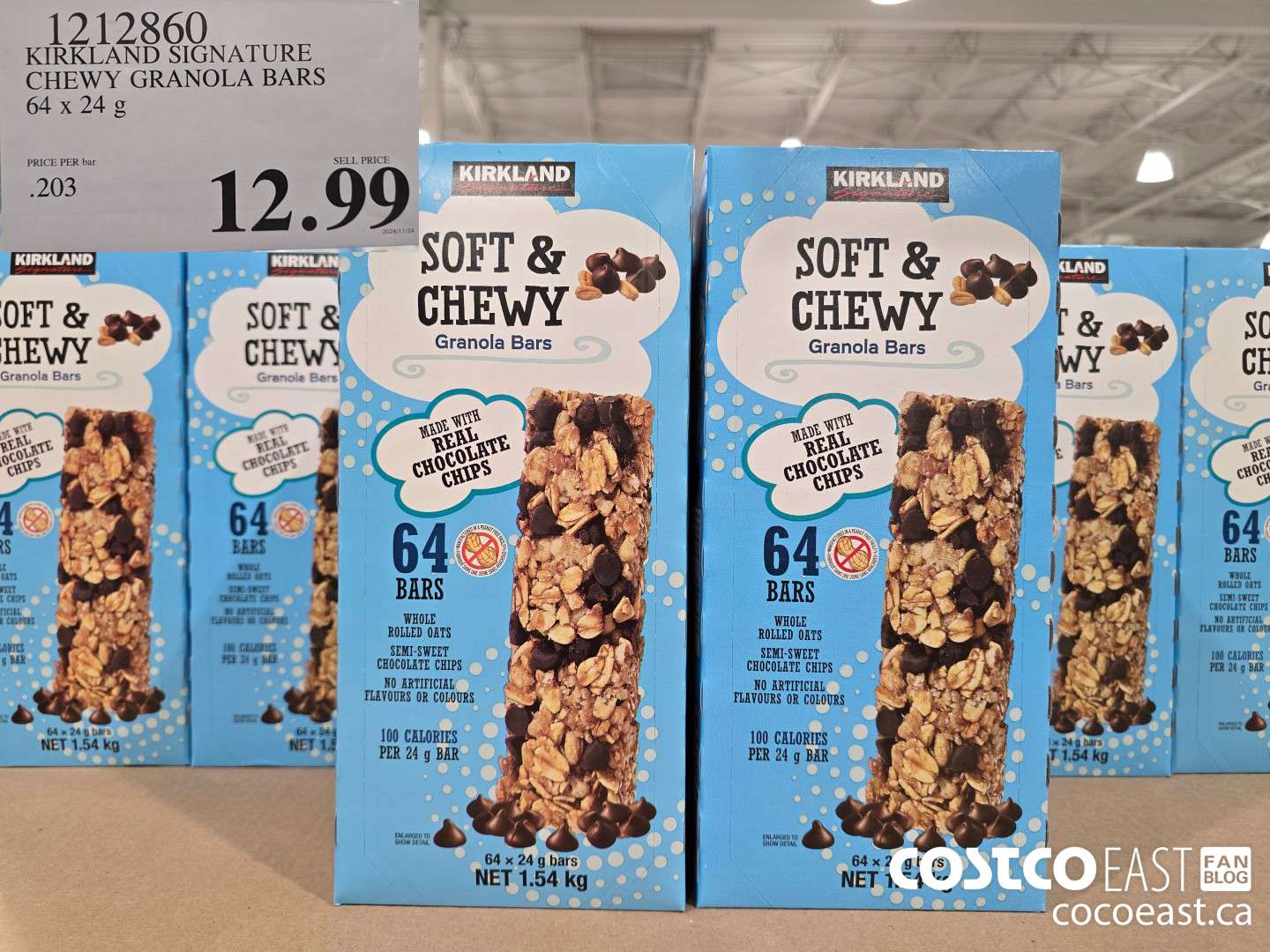 1212860 KIRKLAND SIGNATURE CHEWY GRANOLA BARS 64 X 24 G $12.99