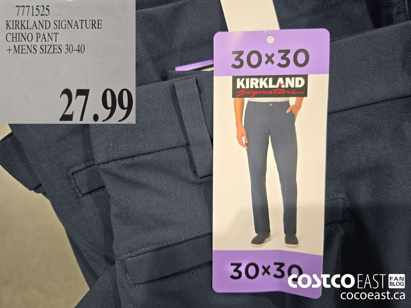 7771525 KIRKLAND SIGNATURE CHINO PANT + MENS SIZES 30-40 $27.99