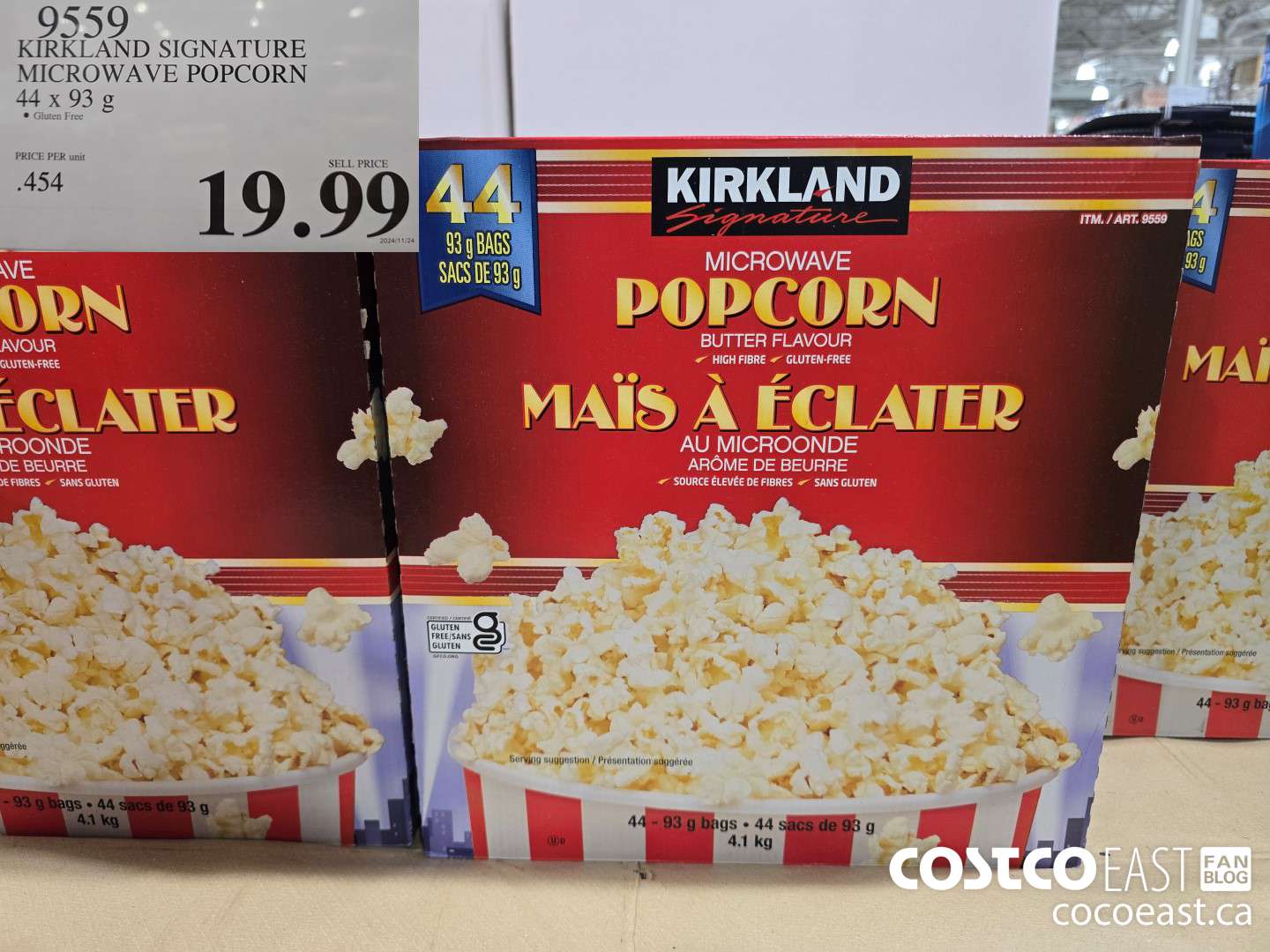 9559 KIRKLAND SIGNATURE MICROWAVE POPCORN 44 x 93 G $19.99