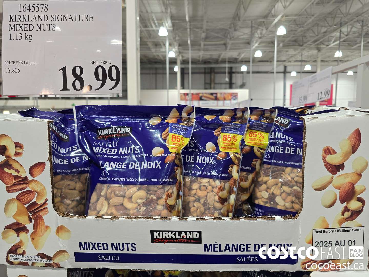1645578 KIRKLAND SIGNATURE MIXED NUTS 1.13 kg $18.99