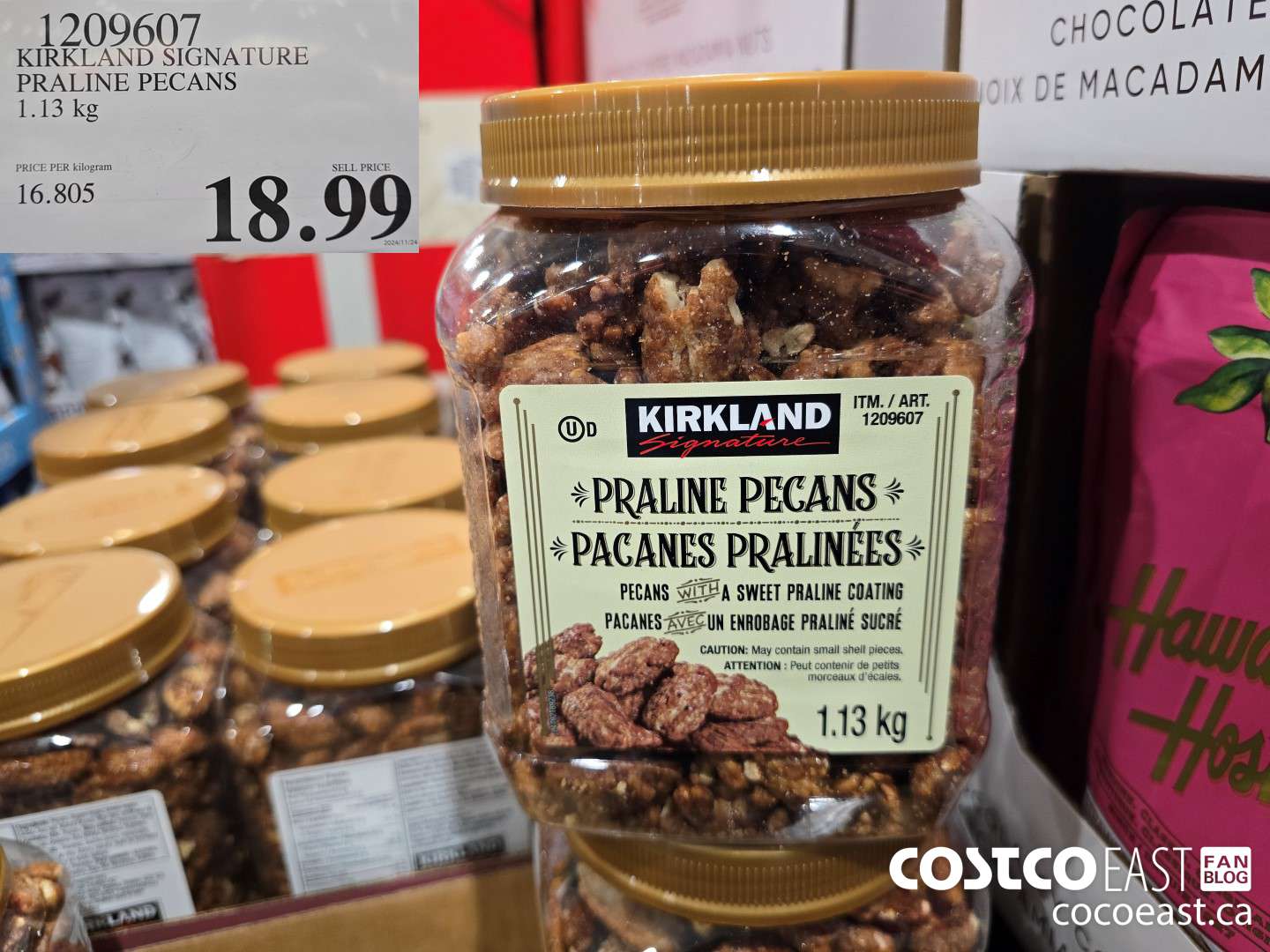 1209607 KIRKLAND SIGNATURE PRALINE PECANS 1.13 KG $18.99