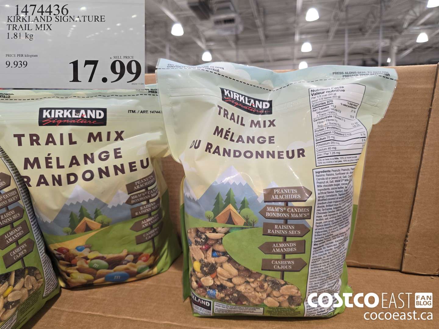 1474436 KIRKLAND SIGNATURE TRAIL MIX 1.81 kg $17.99