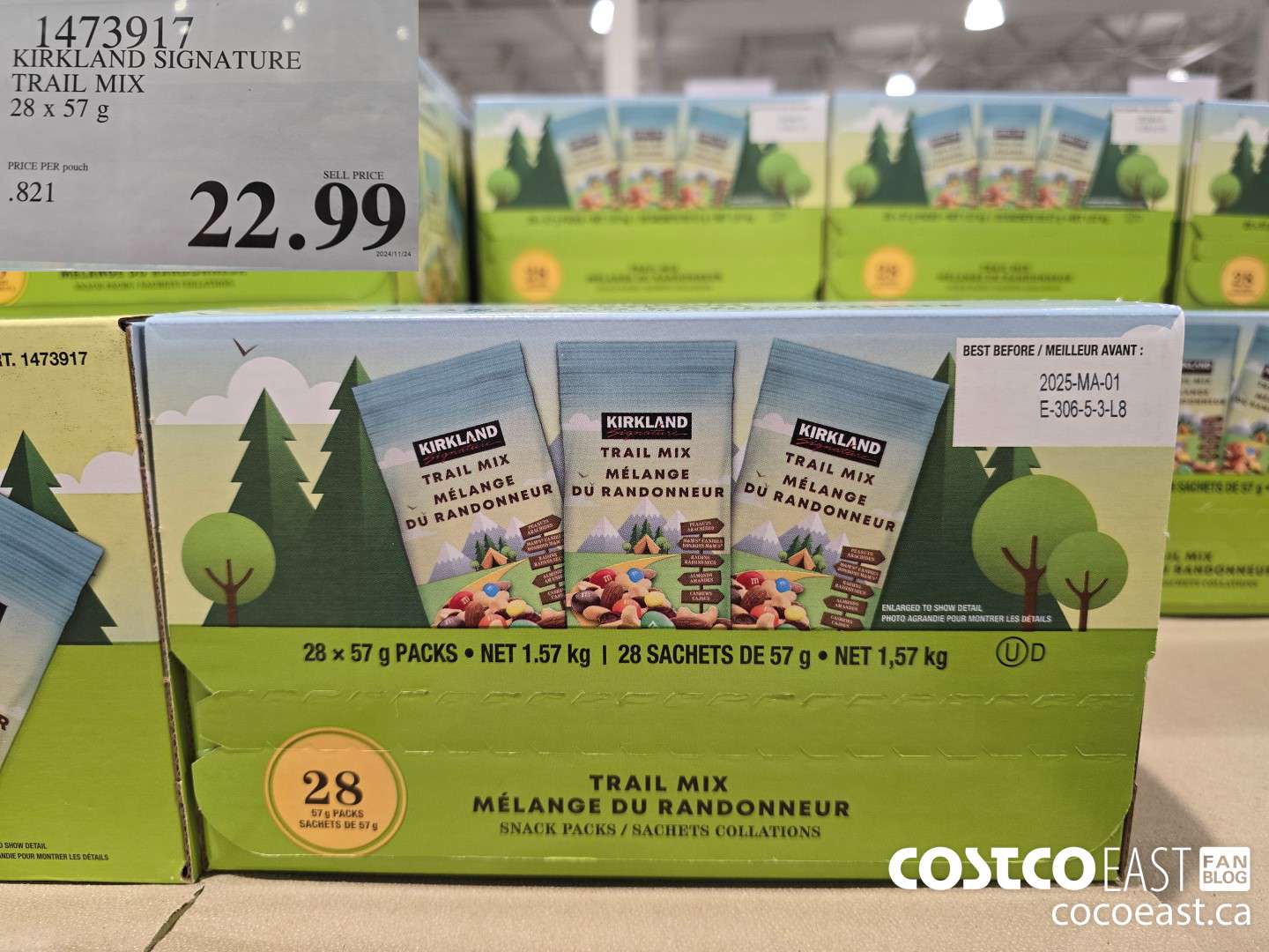 1473917 KIRKLAND SIGNATURE TRAIL MIX 28 X 57 G $22.99