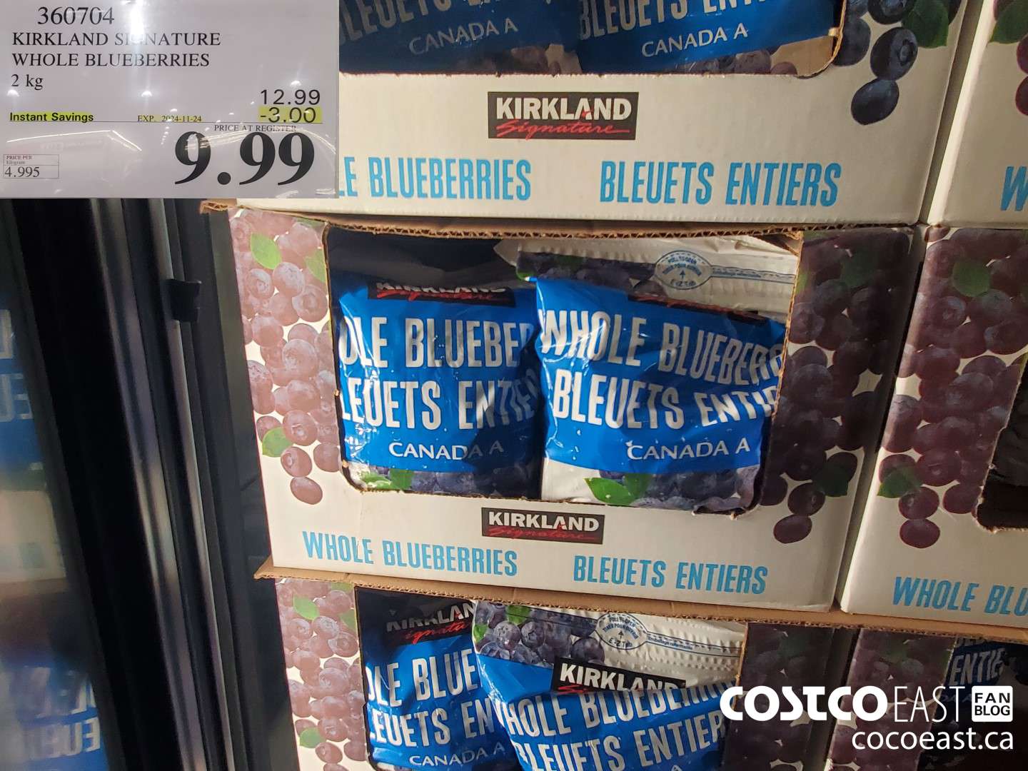 360704 KIRKLAND SIGNATURE WHOLE BLUEBERRIES 2 kg ($3.00 INSTANT SAVINGS EXPIRES ON 2024-11-24) $9.99