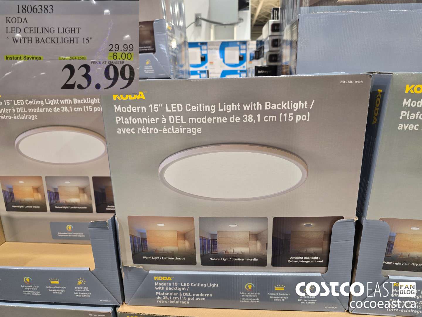 1806383 KODA LED CEILING LIGHT WITH BACKLIGHT 15