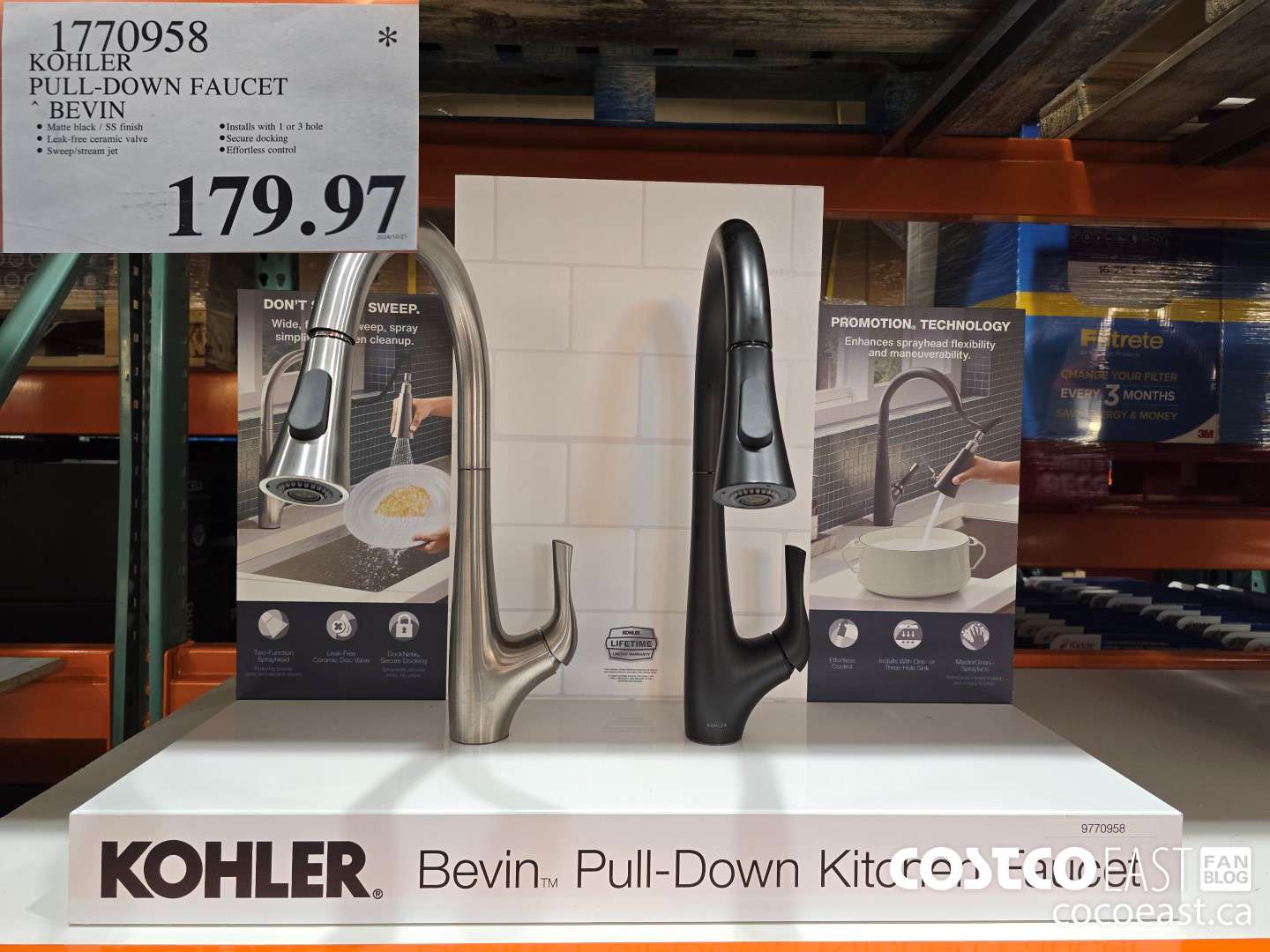 1770958 KOHLER PULL-DOWN FAUCET BEVIN $179.97