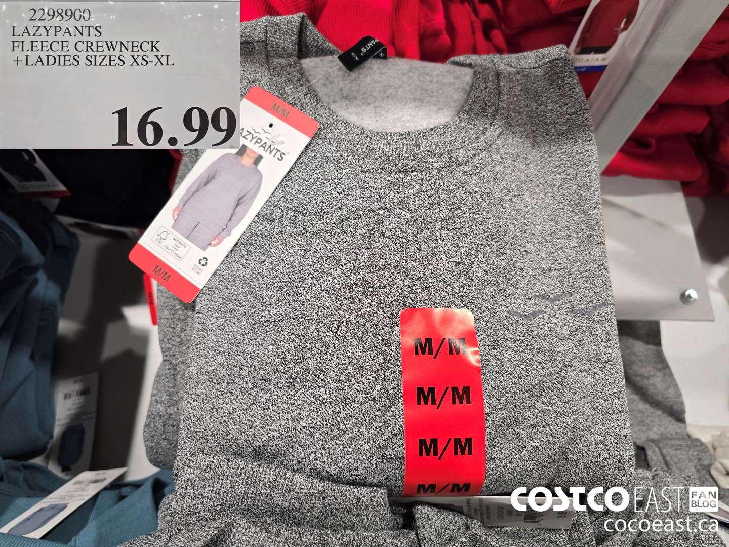 2298900 LAZYPANTS FLEECE CREWNECK +LADIES SIZES XS-XL $16.99