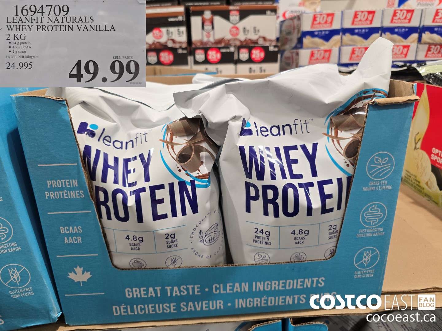 1694709 LEANFIT NATURALS WHEY PROTEIN VANILLA 2KG $49.99