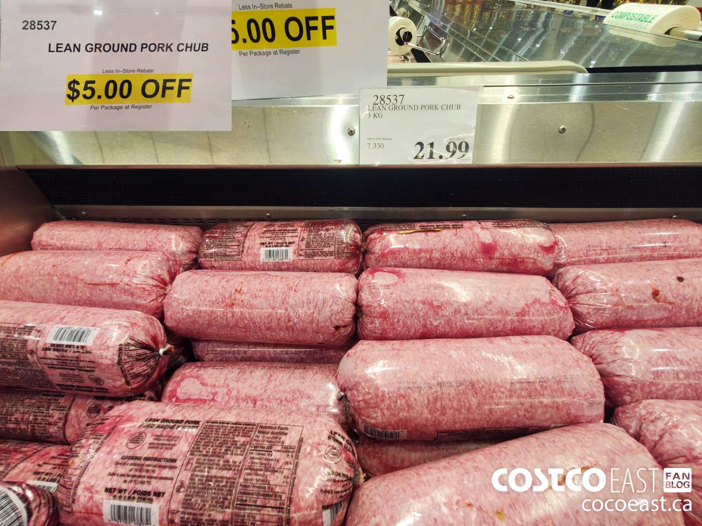 28537 LEAN GROUND PORK CHUB ($5.00 INSTANT SAVINGS) $16.99