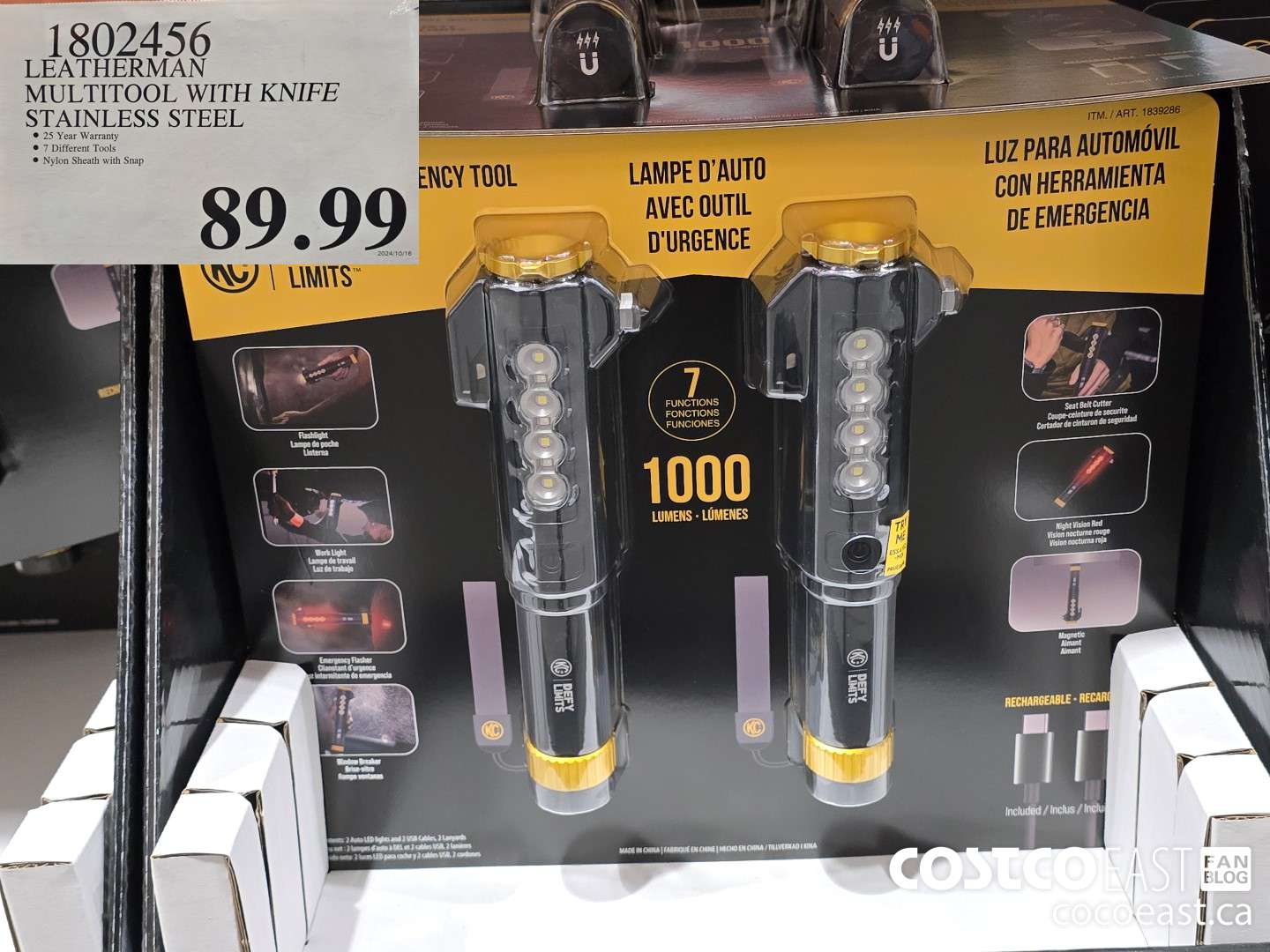 1802456 LEATHERMAN MULTITOOL WITH KNIFE STAINLESS STEEL $89.99