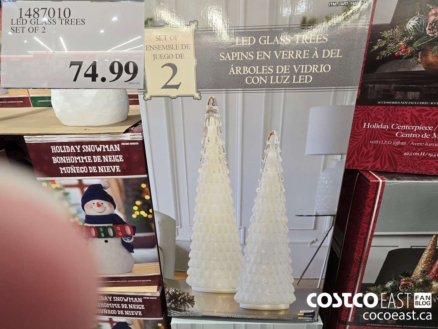 1487010 LED GLASS TREES SET OF 2 INDOOR ONLY $74.99