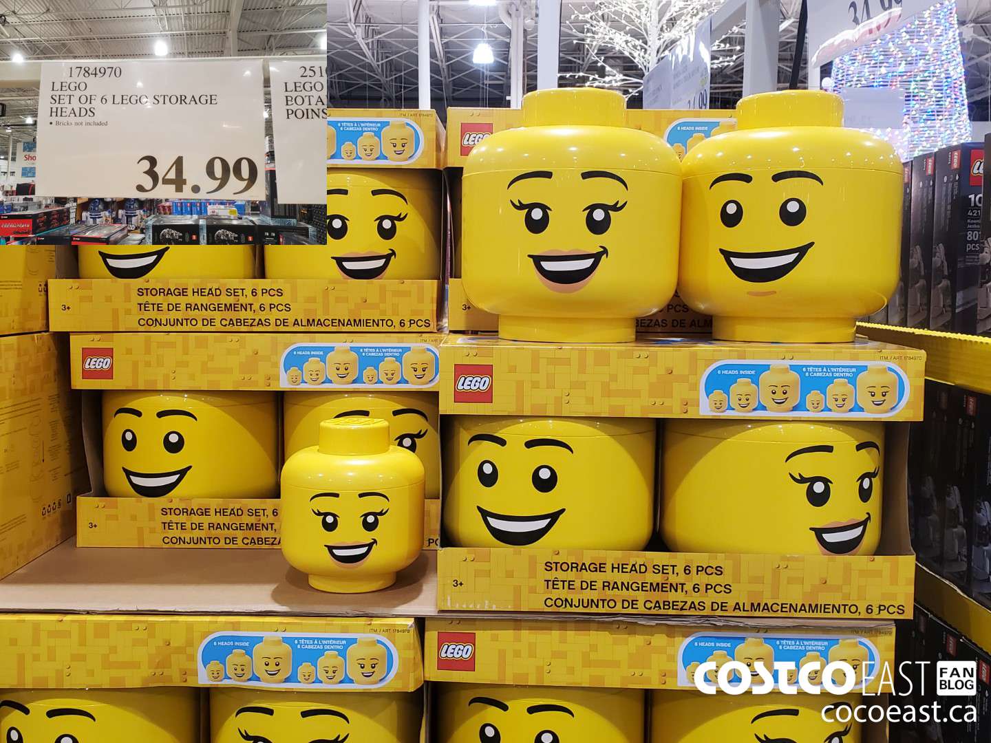 1784970 LEGO SET OF 6 LEGO STORAGE HEADS $34.99